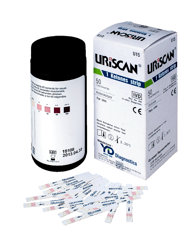 Тест-смужки URISCAN U15 Ketone (визначення кетонів в сечі) №50